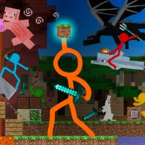 Minecraft Characters Invade Fantastic Stickman Animation